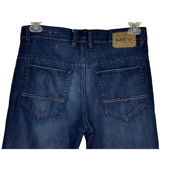 MBX Straight Leg Dark Wash Dungaree Denim Blue Jeans 32 x 31 - Picture 4 of 9